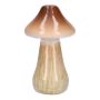 Ceramic flower vase RATBURGA, mushroom shape, brown-beige, 16cm, Ø9cm