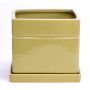 ALVOS square ceramic flowerpot, khaki, 13x13x11cm