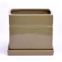ALVOS square ceramic flower pot, olive green, 13x13x11cm