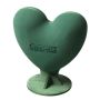 OASIS® Wet florist sponge 3D heart, wedding decoration, Bioline wooden stand, green, 12"x11"x7"/30x28x17cm