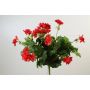 Textile flower Geranium MIA on spike, red, 16"/40cm, Ø 2"-3.1"/5-8cm