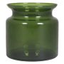 Glass lantern HANNA OCEAN, olive green-transparent, 6"/15 cm, Ø 6"/15 cm