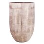 Ceramic vase KAMUNI, vertical stripes, grey-green, 16"/40 cm, Ø 8.7"/22 cm