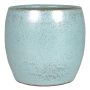 Ceramic flower vase FALISCI, blue, 5"/13 cm, Ø 6"/15 cm