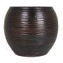 Ceramic plant pot CATARI, grooves, brown, 12.6"/32 cm, Ø 14"/35 cm