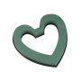 OASIS® Ideal Wet floral sponge Open heart, wedding decoration, plastic base, suspension eye, green, 9"x8"x1.2"/22x21,5x3cm