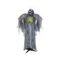 Halloween decorative figurine Angel of death skeleton HALDOR with wings, movement and sound function, LEDs, grey, 100x60x175cm