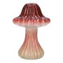 Ceramic vase RICHLINDE, toadstool, grooves, dark red-beige, 21cm, Ø15cm