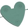 OASIS® Wet florist sponge Car heart, wedding decoration, plastic base, with suction cup, green, 17"x16"x3"/42x40x7,5cm