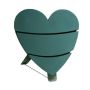 OASIS® Wet florist sponge Heart, wedding decoration, Bioline wooden base, wooden stand, green, 17"x17"x1.8"/43,5x43x4,5cm