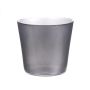 Glass planter ALENA SHINY, shiny silver, 3.7"/9,5cm, Ø4.5"/11,5cm