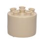 VIVIANNE flower vase with 6 openings, dolomite, sand, 10.5 cm, Ø 12 cm