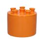 Decorative vase VIVIANNE with 6 openings, dolomite, orange, 5.6"/14.3cm, Ø6.7"/17cm