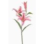 Artificial flower, tiger lily KRAWEL, Eco Collection, pink-rose-white, 85cm, Ø21cm