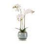 Decorative Phalaenopsis orchid JOLANA in a ceramic pot, white, 18"/45cm