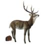 XXL BLAER decorative Deer Figurine, brown-white, 5ftx25"x6ft/138x63x172cm