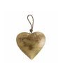 DORANA metal heart hanging decoration, hanging cord, gold, Ø17cm