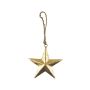 DORANA metal star pendant, hanging cord, gold, Ø12cm