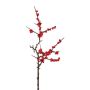 Decorative holly branch MARTEL with berries, red, 22"/55cm