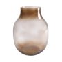 Bellied glass flower vase RAIDON, orange-brown-transparent, 10.2"/26 cm, Ø 6.7"/17 cm