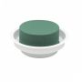 OASIS® Ideal Wet florist sponge Cylinder in plastic bowl, green-white, 2"/5cm, Ø4.7"/12cm