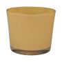 Maxi glass tealight holder ALENA, sandy yellow, 3.5"/9 cm, Ø 4"/10 cm