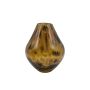 Bellied glass vase RUSSELL, leopard design, brown-transparent, 6"/15 cm, Ø 4.7"/12 cm