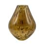 Bellied glass vase RUSSELL, leopard design, brown-transparent, 11"/28 cm, Ø 9"/23 cm