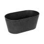Oval flower pot LIMANI made of plastic, black, 8"x4"x4.3"/20x10x10,8cm