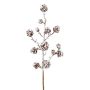 Decorative fir branch JORFEN with cones, snow-covered, white-brown, 24"/60cm