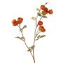 False cabbage rose branch LORRAINE, Eco Collection, orange-yellow, 26"/65cm, Ø1"/2,5cm