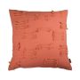 Decorative cushion ANISHA, peach, with ruffles, 18"x18"/45x45cm