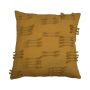 Decorative cushion ANISHA, mustard yellow, with ruffles, 18"x18"/45x45cm