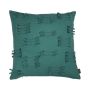 Decorative cushion ANISHA, petrol blue, with ruffles, 18"x18"/45x45cm