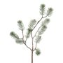 Artificial fir branch LUMVOR, frosted, white, 22"/55cm