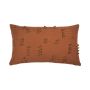 Decorative cushion ANISHA, coffee brown, with ruffles, 20"x12"/50x30cm