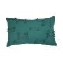Decorative cushion ANISHA, petrol blue, with ruffles, 20"x12"/50x30cm