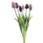 False tulip bouquet LONA, mauve-violet, 18"/45cm, Ø8"/20cm