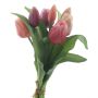 False tulip bouquet LONA, pink-fuchsia-cream, 12"/30cm, Ø8"/20cm