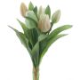 False tulip bouquet LONA, yellow-cream-green, 12"/30cm, Ø8"/20cm
