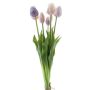 False tulip bouquet LONA, purple-lilac-cream, 18"/45cm, Ø8"/20cm