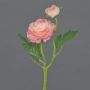 Plastic ranunculus LIOFA, pink-cream, 14"/35cm