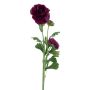 Artificial ranunculus PROTO, dark violet, 26"/65cm