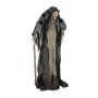 Halloween decorative figurine witch MECHTHILD with stick, movement and sound function, LEDs, 160cm
