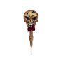 Decorative Halloween skull on garden stake LUMPY, LEDs, 34"/87cm