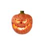 Halloween pumpkin FLANKY with face, LED, orange, 18x16x19,5cm