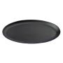 EMMELINE oval metal candle coaster, black, 9x7cm