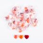 Acrylic decoration stones pendant LUVANA, heart, 48 pieces, red-salmon-orange, 1.6"/4cm