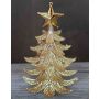 Acrylic hanger fir tree with star, glitter, gold, 4.7"/12cm, Ø3.5"/9cm