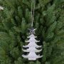 Acrylic hanging ornament Fir tree RION with star, glitter, white-silver, 4.7"/12cm, Ø3.5"/9cm